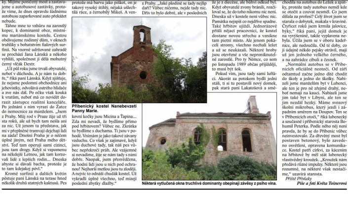 Týdeník Svobodný hlas, ročník 2013, číslo 29, strana 3, obce našeho okresu - Přibenice, zdroj: týdeník Svobodný hlas, autorka Ing. Květa Tošnerová
