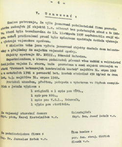 Usnesení komise - kolaudace úseku D-30, zdroj: Vojenský ústřední archiv