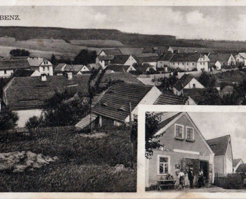 Pohlednice vsi Přibenice - Přibenz, nedatováno - pravděpodobně 30. léta 20. století, zdroj: Richard Kanta